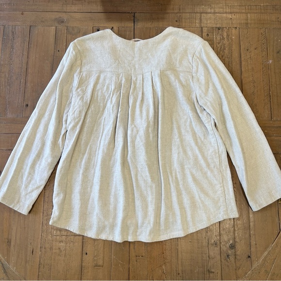 Soft Surroundings Jacket Cardigan Small Beige Linen Cotton Preppy Academia - Picture 7 of 10